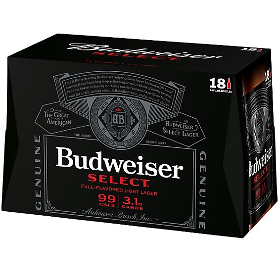 Budweiser Select 4.3% ABV Light Beer In Bottles - 18-12 Fl. Oz.