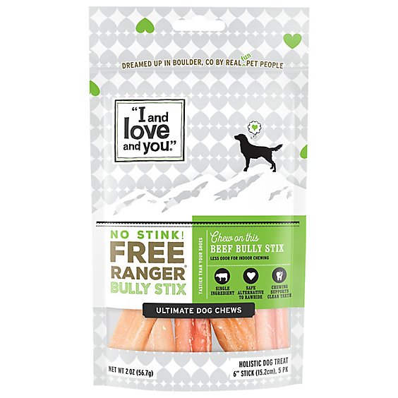 I And Love And You Dog Chews No Stink Free Ranger Beef 5 Count - 2.5 Oz