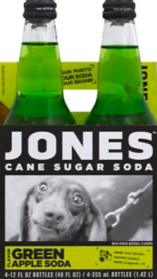 Jones Soda Cane Sugar Green Apple Flavor - 4-12 Fl. Oz. - Image 2