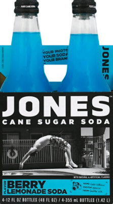 Jones Soda Cane Sugar Berry Lemonade Flavor - 4-12 Fl. Oz. - Image 2