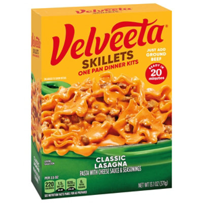 Velveeta Skillets Classic Lasagna One Pan Dinner Kit with Pasta Cheese Sauce & Seasoning - 13.1 Oz - Image 4