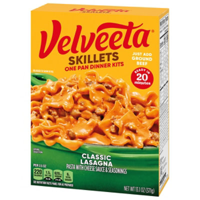 Velveeta Skillets Classic Lasagna One Pan Dinner Kit with Pasta Cheese Sauce & Seasoning - 13.1 Oz - Image 5