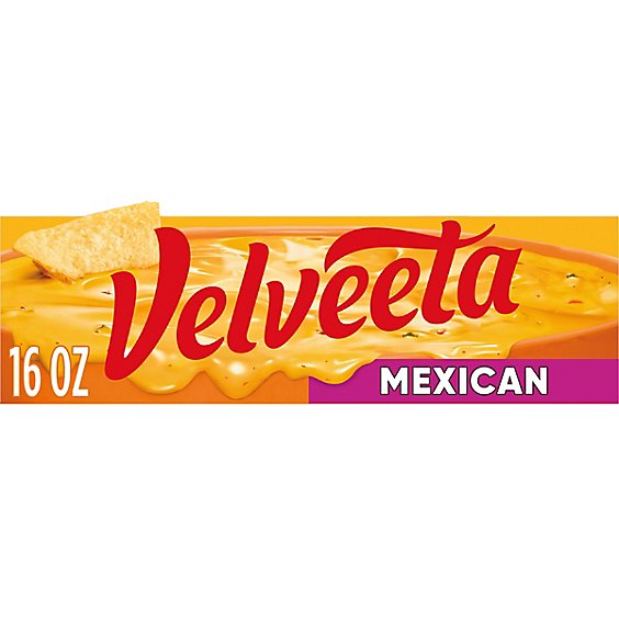 Velveeta Mexican Pasteurized Recipe Cheese Product with Jalapeno Peppers Block - 16 Oz
