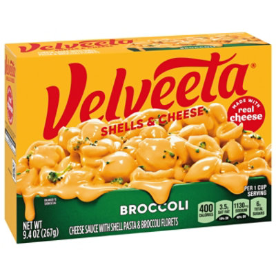 Velveeta Shells & Cheese Broccoli with Shell Pasta Cheese Sauce & Broccoli Florets Box - 9.4 Oz - Image 9