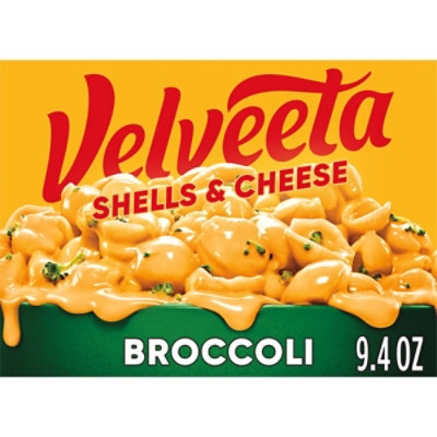 Velveeta Shells & Cheese Broccoli with Shell Pasta Cheese Sauce & Broccoli Florets Box - 9.4 Oz