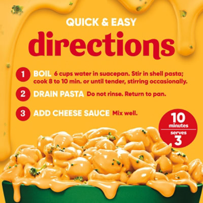 Velveeta Shells & Cheese Broccoli with Shell Pasta Cheese Sauce & Broccoli Florets - 9.4 Oz - Image 5