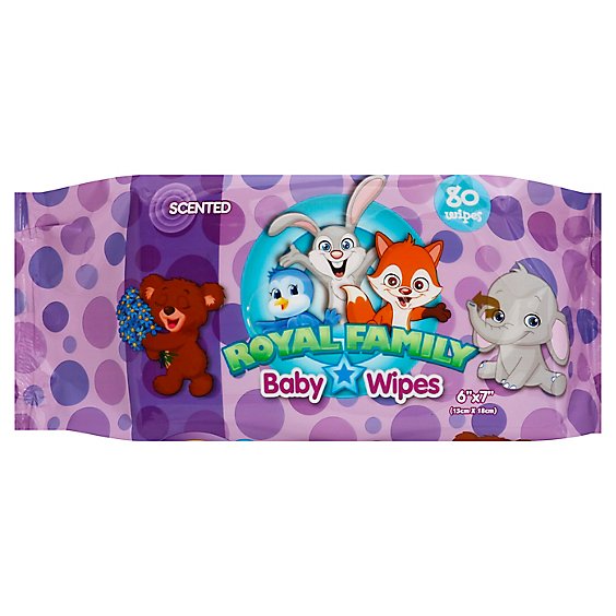 Royal Family Baby Wipes Scented - 80 Count