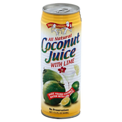 Amy & Brian Juice Coconut All Natural With Lime - 17.5 Fl. Oz.