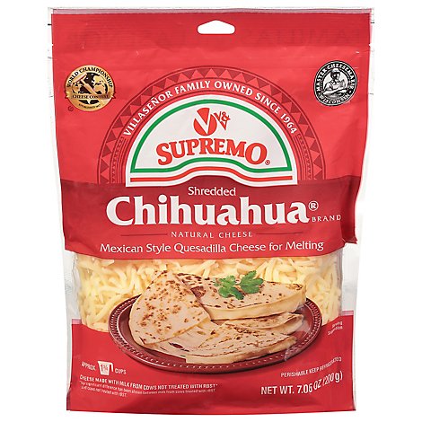 V&V Supremo Cheese Quesadilla Chihuahua Shredded - 7.06 Oz