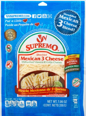 V&V Supremo Mexican Shredded 3 Cheese - 7.06 Oz - Image 2