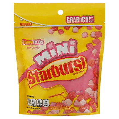 Starburst FaveREDS Minis Fruit Chews Candy Bag 8 Oz