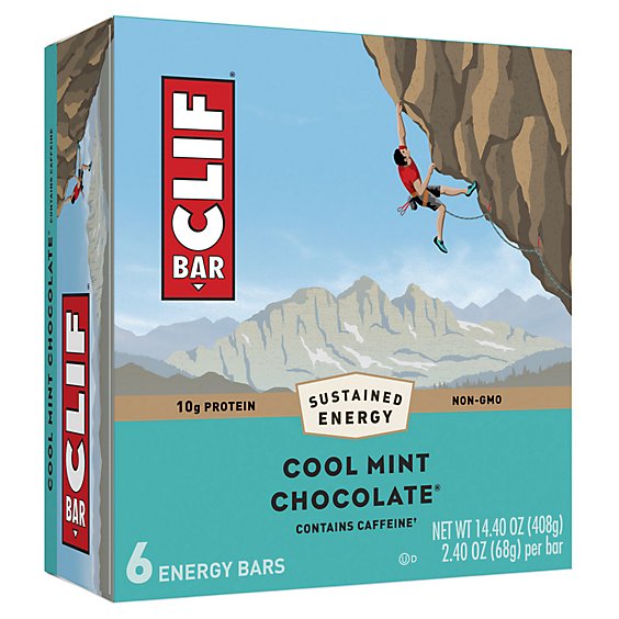 CLIF Bar Cool Mint Chocolate Bar - 6-2.4 Oz