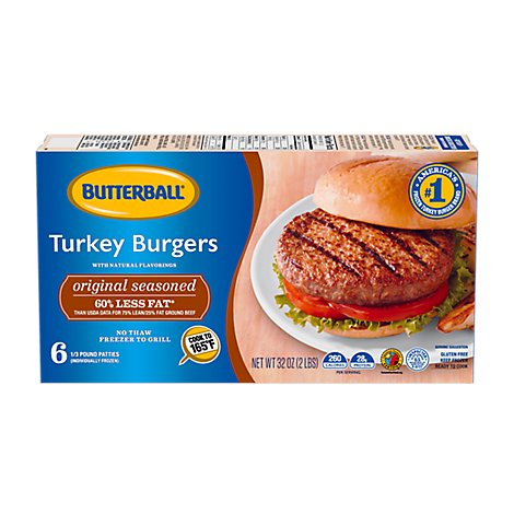 Butterball Turkey Burger Original Seasoned - 32 Oz