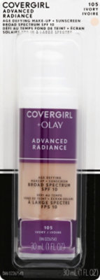 COVERGIRL Advanced Radiance Makeup + Sunscreen Age Defying Ivory 105 - 1 Fl. Oz.