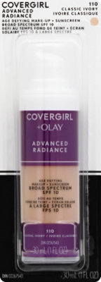 COVERGIRL Advanced Radiance Makeup + Sunscreen Age Defying Classic Ivory 110 - 1 Fl. Oz.