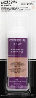 COVERGIRL Advanced Radiance Makeup + Sunscreen Age Defying Natural Ivory 115 - 1 Fl. Oz.