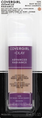 COVERGIRL Advanced Radiance Makeup + Sunscreen Age Defying Buff Beige 125 - 1 Fl. Oz. - Image 1