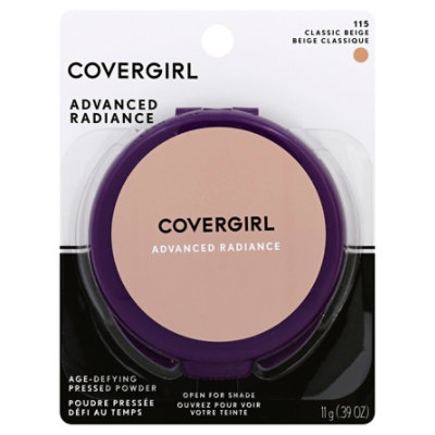 COVERGIRL Advanced Radiance Pressed Powder Age-Defying Classic Beige 115 - 0.39 Oz - Image 1