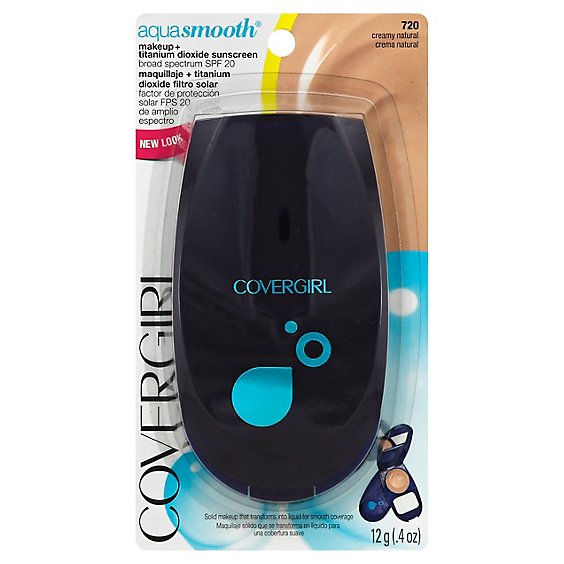 COVERGIRL Aquasmooth Makeup + Sunscreen SPF 20 Creamy Natural 720 - 0.4 Oz