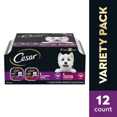 Cesar Classic Loaf in Sauce Filet Mignon/Porterhouse Steak Soft Wet Dog Food VP 12 Count - 3.5 Oz - Image 1