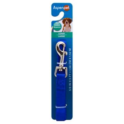 Aspen Pet Pet Leash Medium 5 Ft Blue - Each