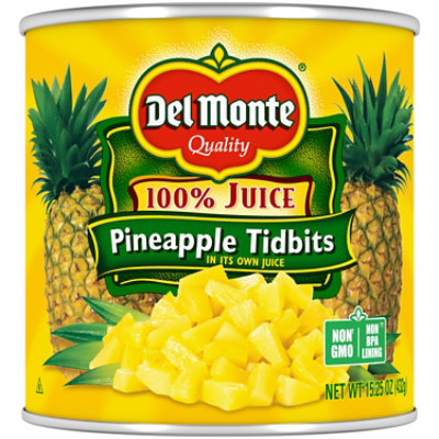 Del Monte Pineapple Tidbits in its Own Juice - 15.25 Oz - Image 1