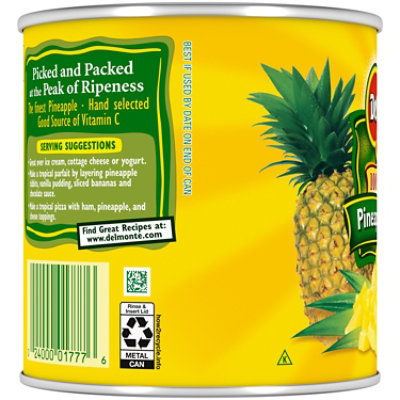 Del Monte Pineapple Tidbits in its Own Juice - 15.25 Oz - Image 2