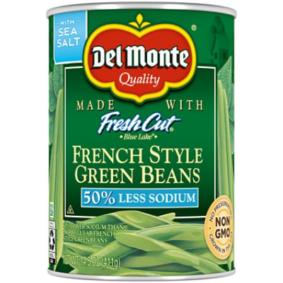 Del Monte Green Beans Blue Lake French Style 50% Less Sodium - 14.5 Oz - Image 1