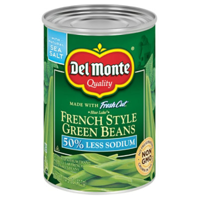 Del Monte Green Beans Blue Lake French Style 50% Less Sodium - 14.5 Oz