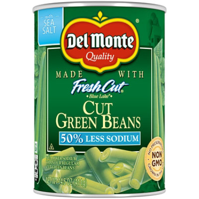 Del Monte Fresh Cut Green Beans Cut Blue Lake 50% Less Sodium - 14.5 Oz - Image 1