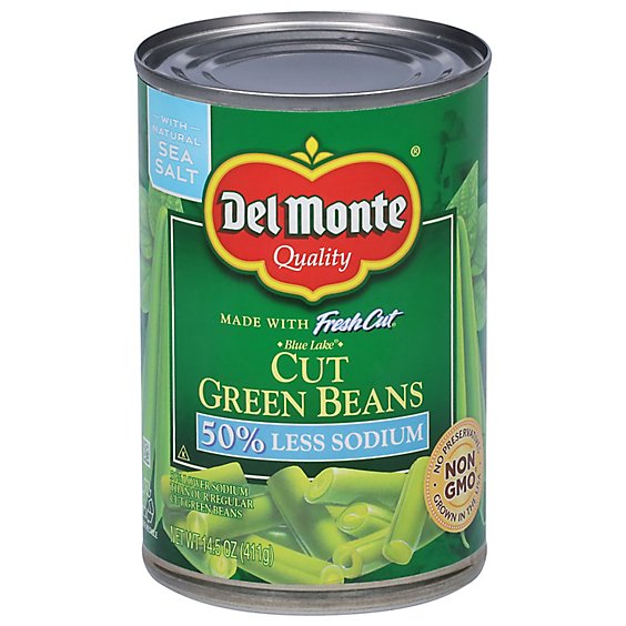 Del Monte Fresh Cut Green Beans Cut Blue Lake 50% Less Sodium - 14.5 Oz