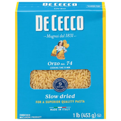 De Cecco Pasta No. 74 Orzo Box - 1 Lb - Image 3
