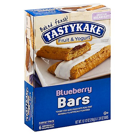 Tastykake Fruit & Yogurt Blueberry Iced Breakfast Bars - 10.5 Oz