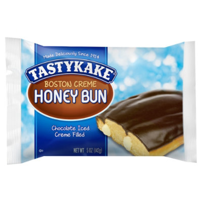 Tastykake Boston Creme Honey Bun Creme Filled and Chocolate Iced Pastry - 5 Oz