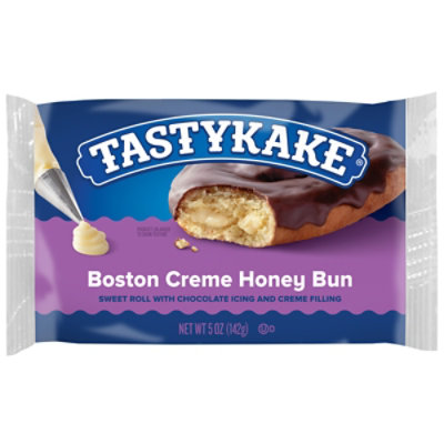 Tastykake Boston Creme Honey Bun Creme Filled and Chocolate Iced Individually Wrapped Pastry - 5 Oz - Image 3