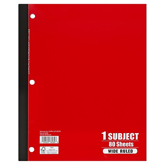 Norcom Notebook Wide 80 Sheet - Each