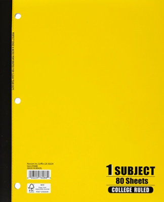 Norcom Notebook College Ruled 1 Subject 80 Sheets - Each - Image 2