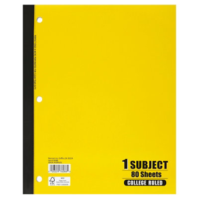 Norcom Notebook College Ruled 1 Subject 80 Sheets - Each - Image 1