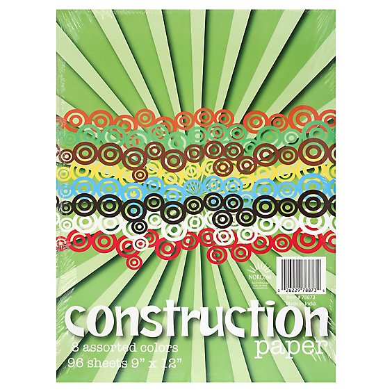48 Sheets Norcom Contruction Paper 8 Assorted Colors 18 x 12 Inches 78812-9 