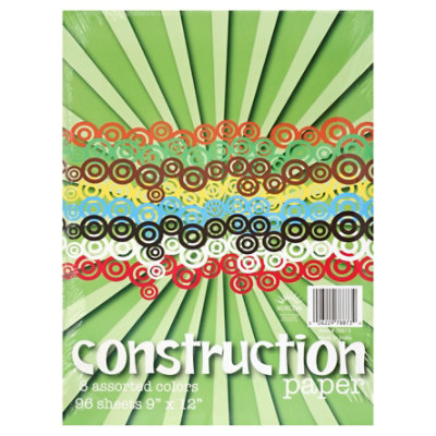 Norcom Construction Paper 8 Assorted Colors Sheets 9x12 - 96 Count