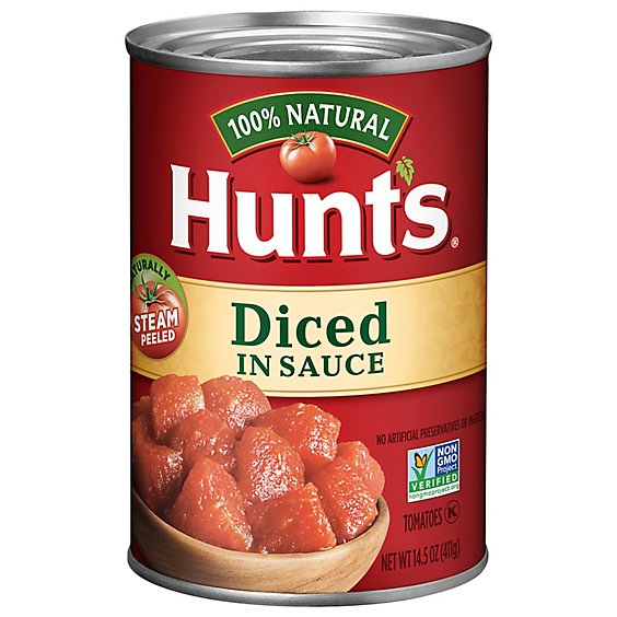 Hunts Tomatoes Diced In Sauce - 14.5 Oz