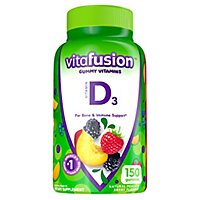 Vitafusion Dietary Supplement Gummy Vitamin D3 2000 IU Peach Blackberry & Strawberry - 150 Count - Image 3