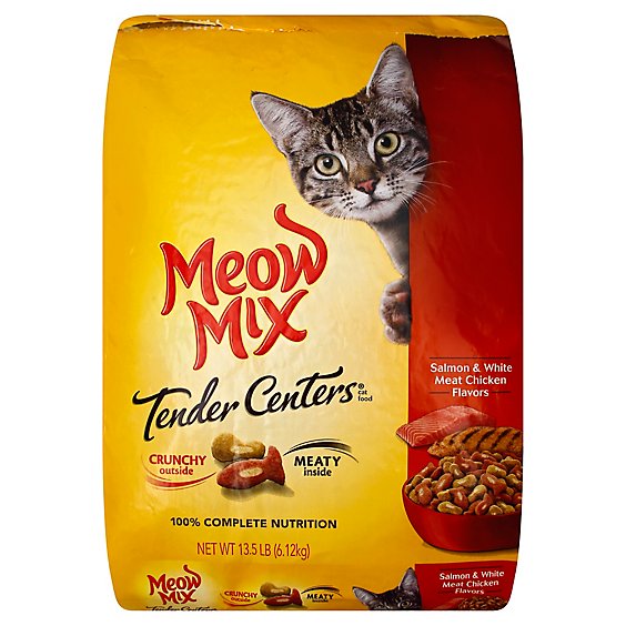 Meow Mix Tender Centers Cat Food Dry Salmon & White Meat Chicken - 13.5 Lb
