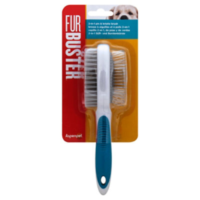 Aspen Pet FurBuster Dog Pin and Bristle Brush Blister Pack - Each