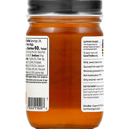 GloryBee Honey Raw Organic Clover - 18 Oz - Image 6
