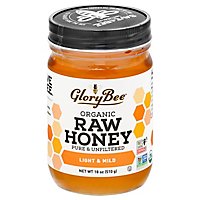 GloryBee Honey Raw Organic Clover - 18 Oz - Image 1