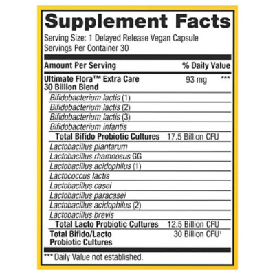 ReNew Life Ultimate Flora Probiotic Supplement Vegetable Capsules Extra Care - 30 Count - Image 4