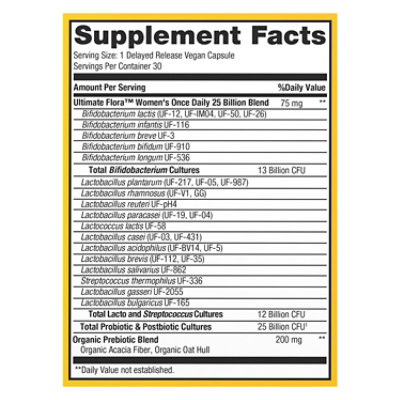 ReNew Life Ultimate Flora Probiotic Supplement Vegetable Capsules Womens Care - 30 Count - Image 4