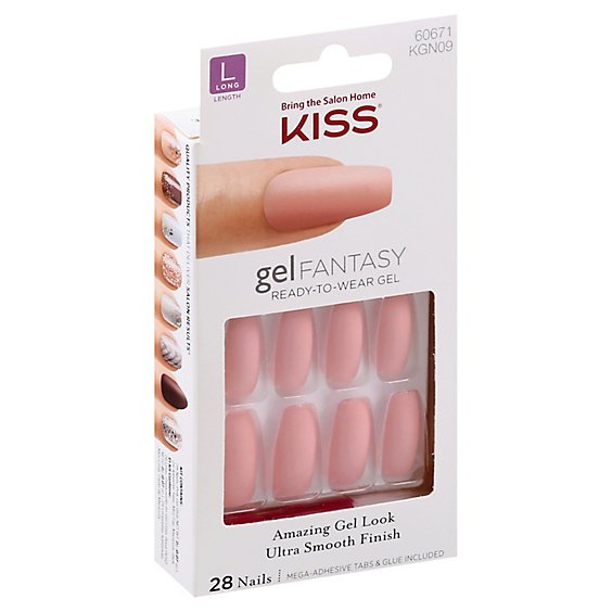 Kiss Gel Fantasy Nails Ready-To-Wear Gel Short Length - 28 Count