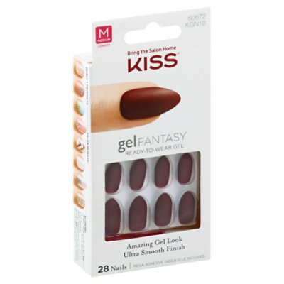 Kiss Gel Fantasy Nails Ready-To-Wear Gel Short Length KGN10 - 28 Count